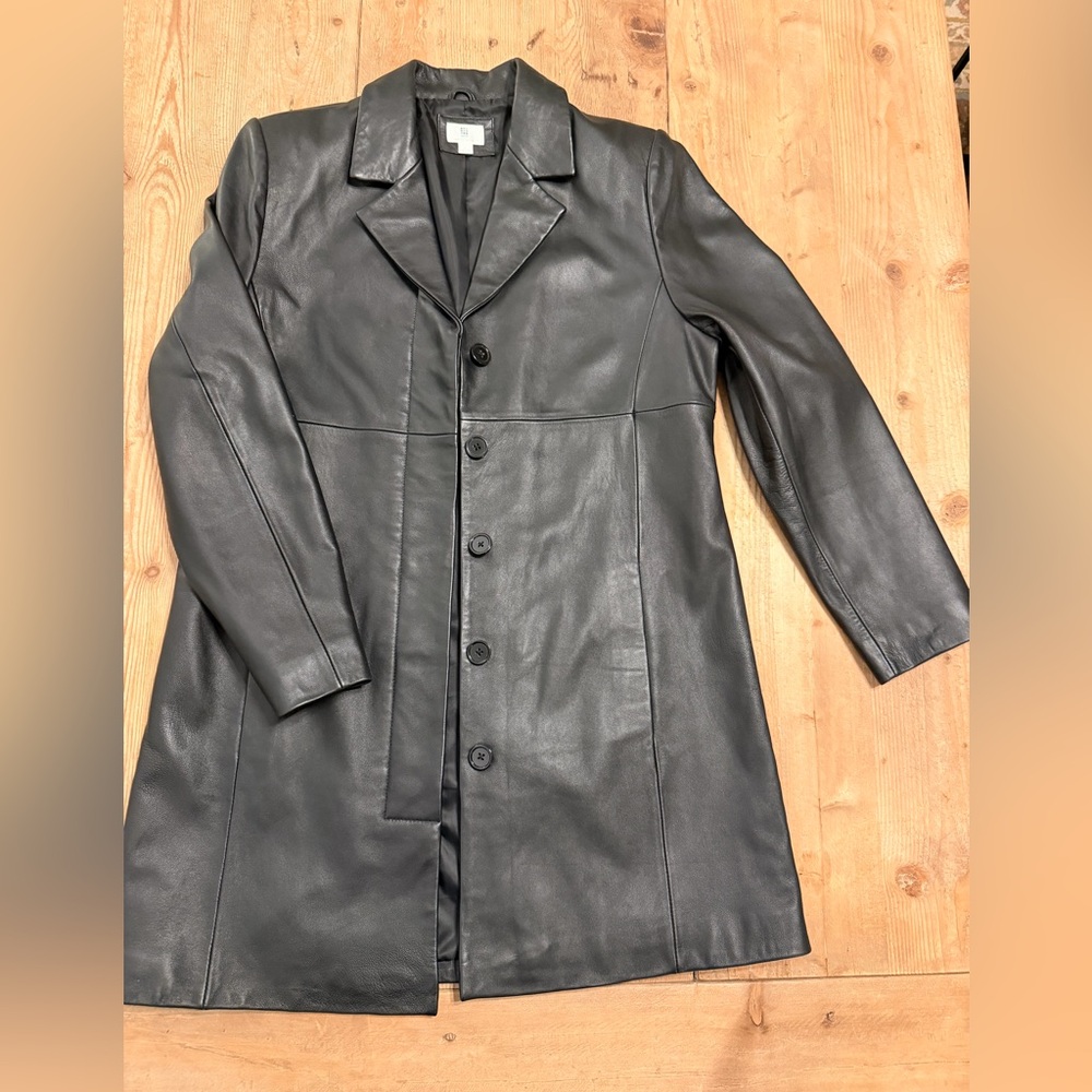 Apt 9 Lambskin Black Leather Jacket Medium